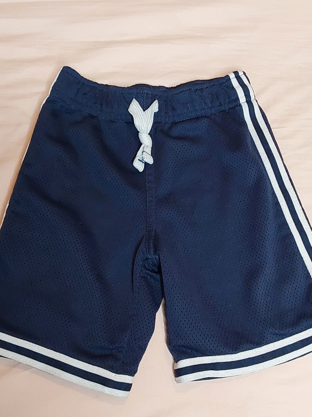 Carter's Boys Navy Athletic Mesh Basketball Shorts with White Trim/Strips